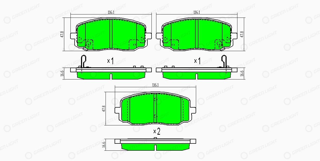 Kit de plaquettes de frein, frein à disque Automotive Adriado GLBP0338