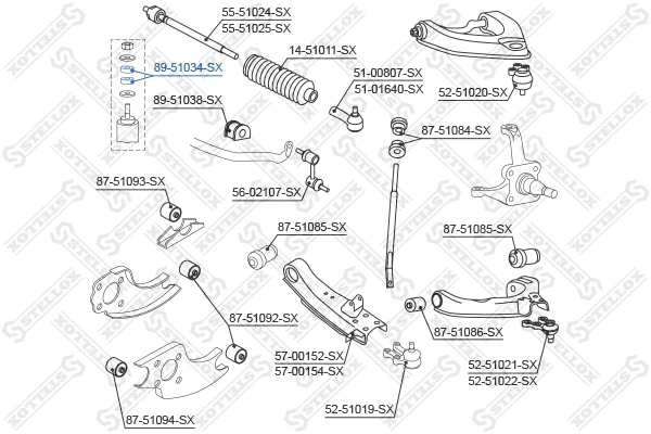 Suspension, stabilisateur STELLOX 89-51034-SX