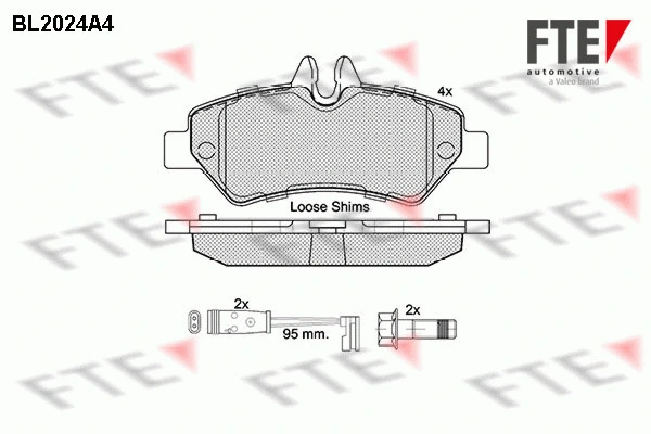 Kit de plaquettes de frein, frein à disque FTE 9010611