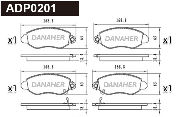 Kit de plaquettes de frein, frein à disque DANAHER ADP0201