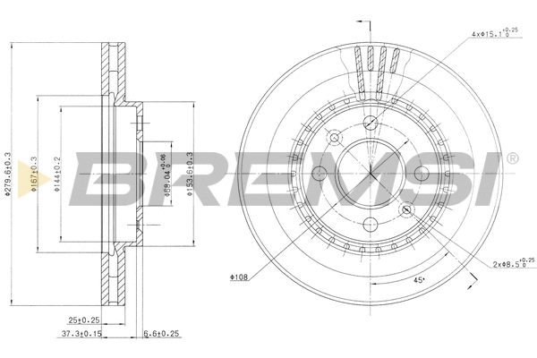 Disque de frein BREMSI CD6398V
