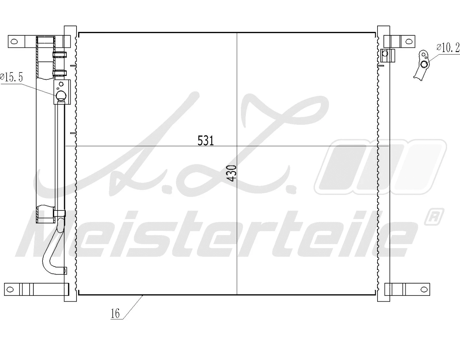 Condenseur, climatisation A.Z. Meisterteile AZMT-45-030-1135