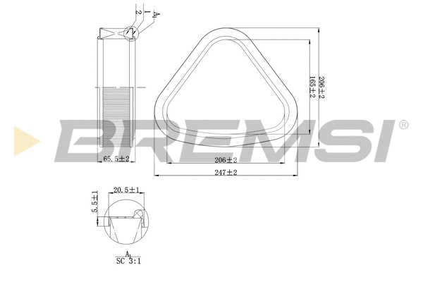 Filtre à air BREMSI FA2118