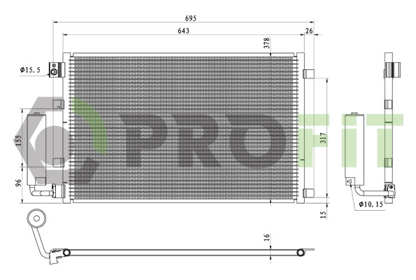 Condenseur, climatisation PROFIT 1770-0287