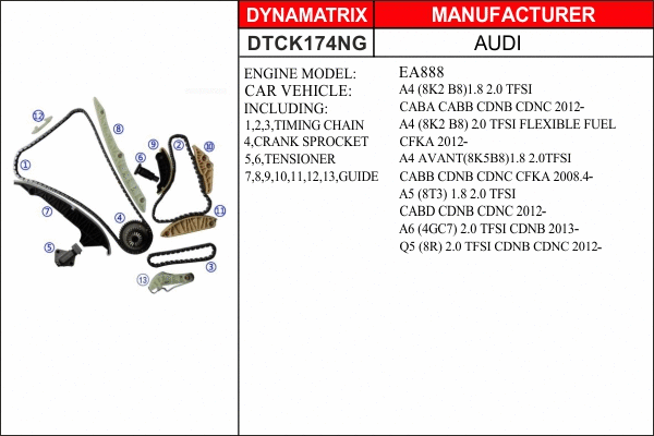 Kit de distribution par chaîne DYNAMATRIX DTCK174NG
