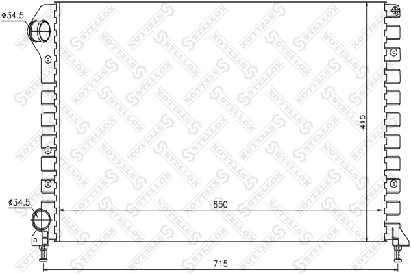 Radiateur, refroidissement du moteur STELLOX 10-25477-SX