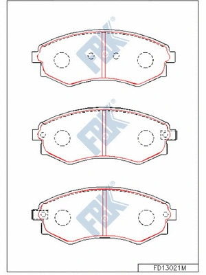 Kit de plaquettes de frein, frein à disque FBK FD13021M