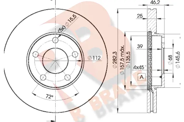 Disque de frein R BRAKE 78RBD25306