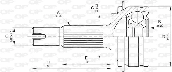 Jeu de joints, arbre de transmission OPEN PARTS CVJ5818.10