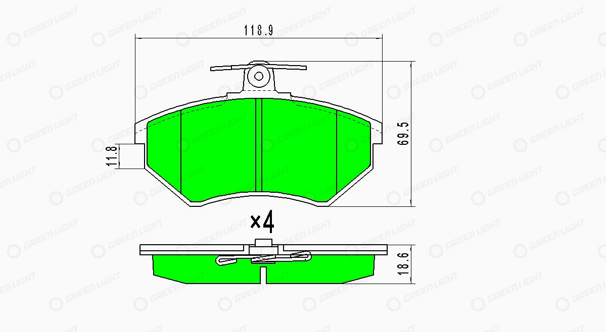Kit de plaquettes de frein, frein à disque Automotive Adriado GLBP0053