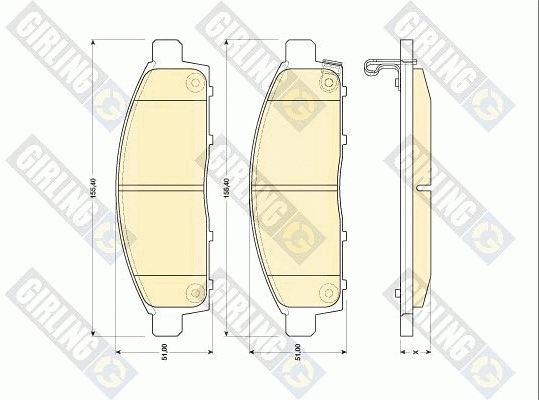 Kit de plaquettes de frein, frein à disque GIRLING 6134359