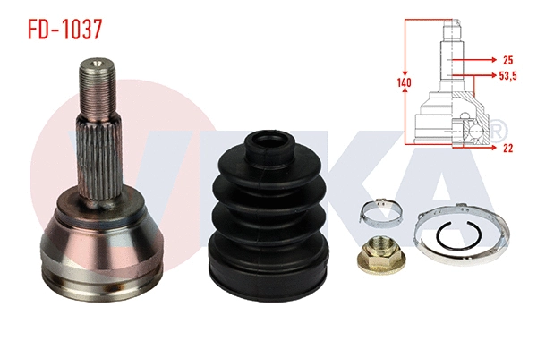Jeu de joints, arbre de transmission VEKA FD-1037