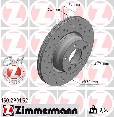 Disque de frein ZIMMERMANN 150.2901.52