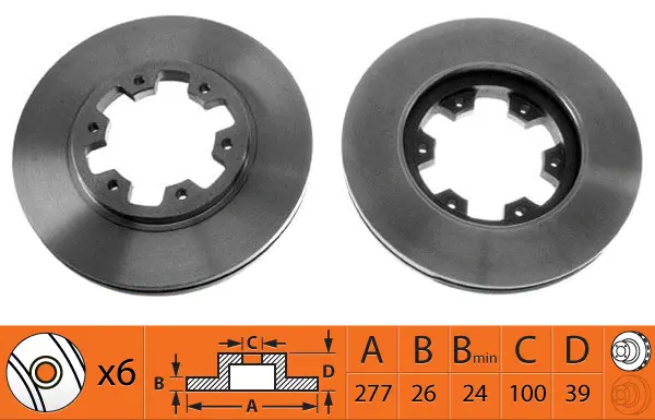 Disque de frein SB BR22105T