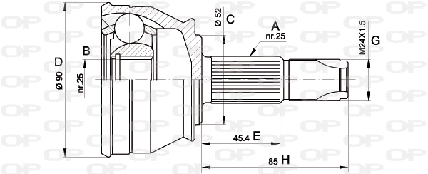 Jeu de joints, arbre de transmission OPEN PARTS CVJ5211.10
