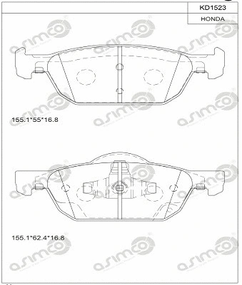 Kit de plaquettes de frein, frein à disque ASIMCO KD1523