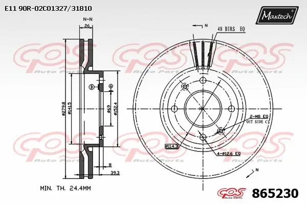 Disque de frein MAXTECH 865230