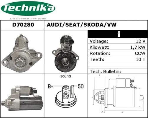Démarreur Technika D70280