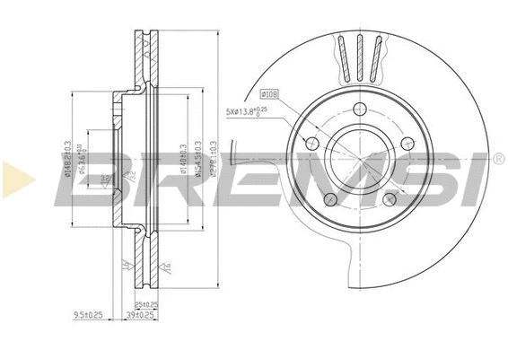 Disque de frein BREMSI CD7222V