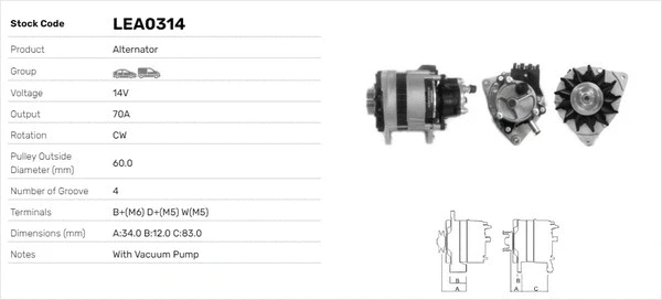 Alternateur LUSA LEA0314