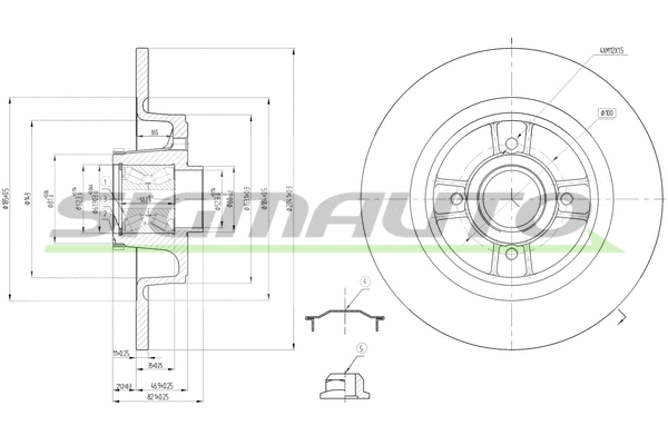 Disque de frein SIGMAUTO DBB641S