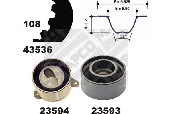 Kit de courroie crantée MAPCO 23536