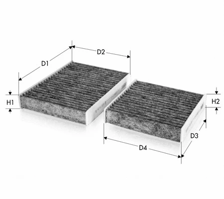 Filtre, air de l'habitacle TECNECO FILTERS CK10205C-2