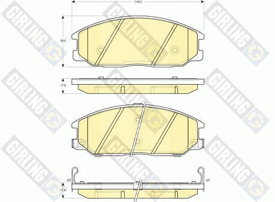 Kit de plaquettes de frein, frein à disque GIRLING 6132979