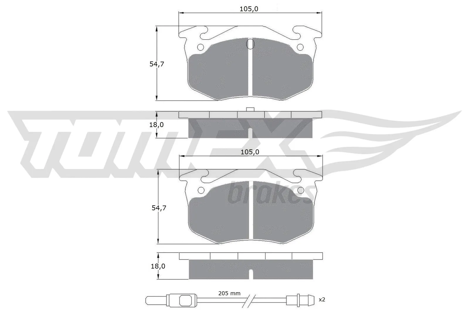 Kit de plaquettes de frein, frein à disque TOMEX Brakes TX 10-51