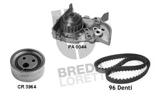 Pompe à eau + kit de courroie crantée BREDA LORETT KPA0371A