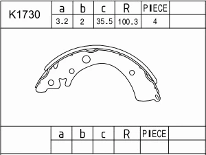 Jeu de mâchoires de frein ASIMCO K1730
