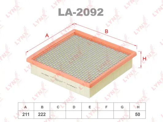 Filtre à air LYNXAUTO LA-2092