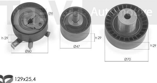 Kit de courroie crantée TREVI AUTOMOTIVE KD1280