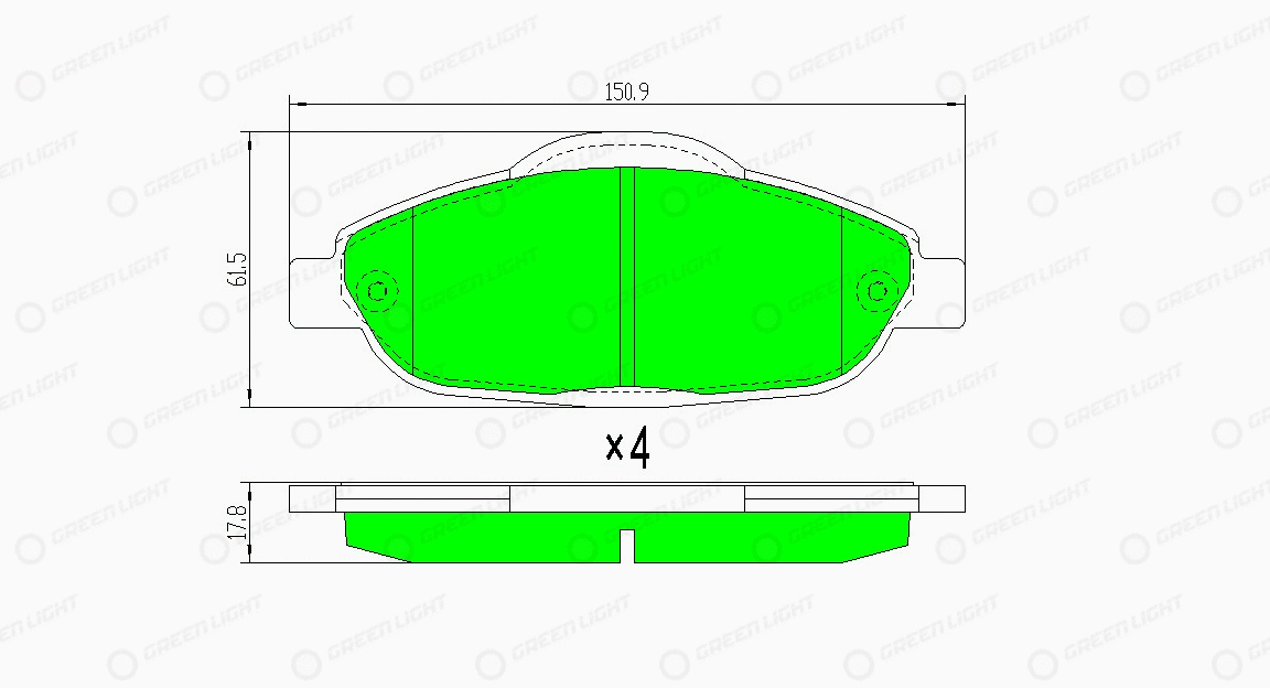 Kit de plaquettes de frein, frein à disque Automotive Adriado GLBP0039