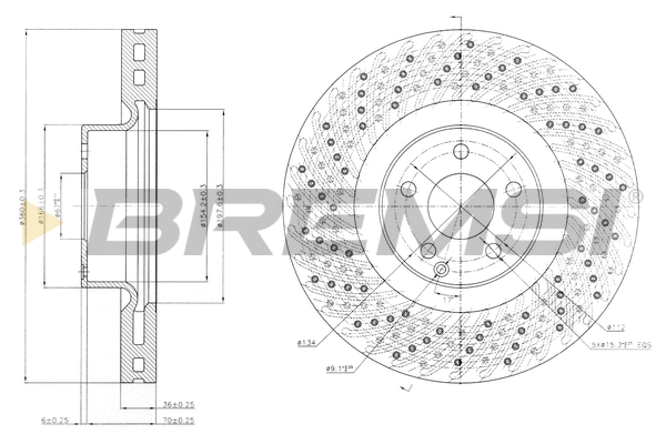 Disque de frein BREMSI CD7662V