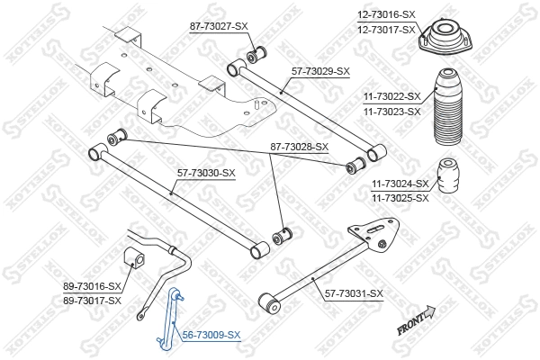 Entretoise/tige, stabilisateur STELLOX 56-73009-SX