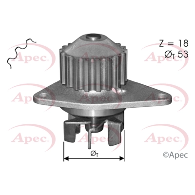 Pompe à eau, refroidissement du moteur APEC AWP1133