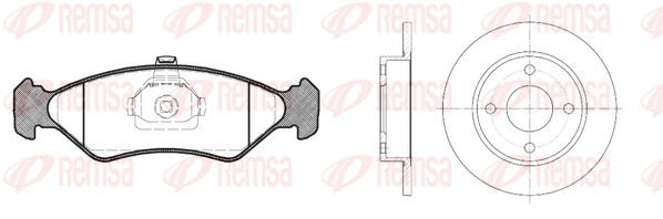 Kit de freins, frein à disques REMSA 8285.01