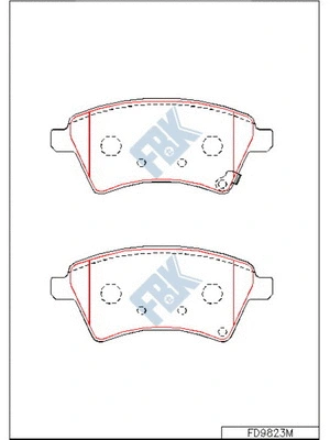 Kit de plaquettes de frein, frein à disque FBK FD9823M