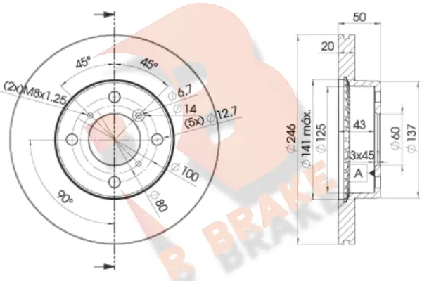 Disque de frein R BRAKE 78RBD24801