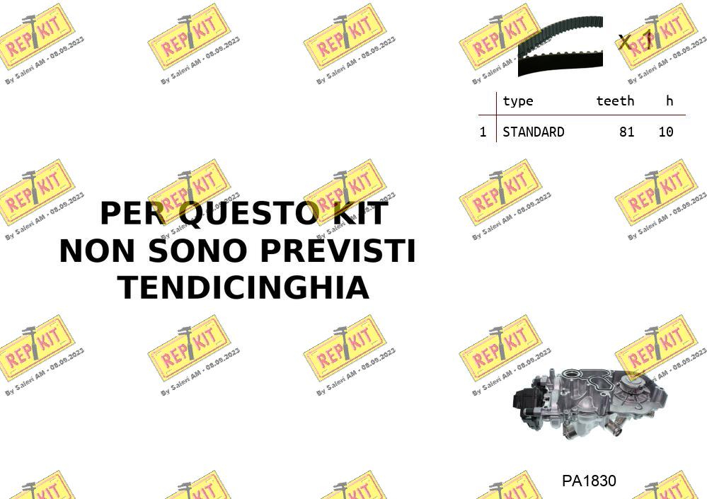 Pompe à eau + kit de courroie crantée REPKIT RKTK0B06PA