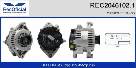 Alternateur RECOFICIAL REC2046102.1
