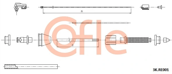 Câble d'accélération COFLE 3K.RE001