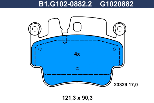 Kit de plaquettes de frein, frein à disque GALFER B1.G102-0882.2