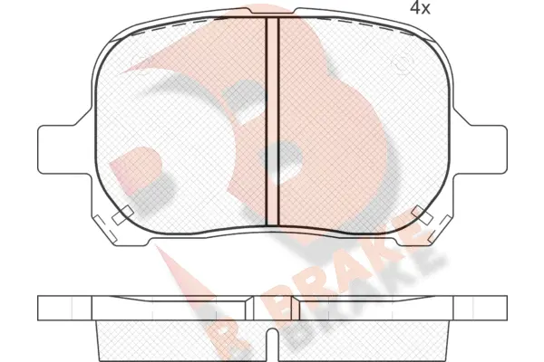 Kit de plaquettes de frein, frein à disque R BRAKE RB1632-399