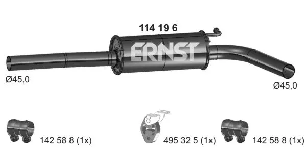 Silencieux central ERNST 114196