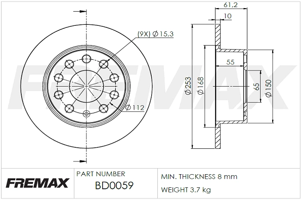 Disque de frein FREMAX BD-0059