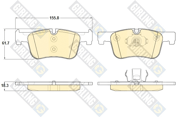 Kit de plaquettes de frein, frein à disque GIRLING 6119342