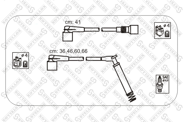 Kit de câbles d'allumage STELLOX 10-38450-SX