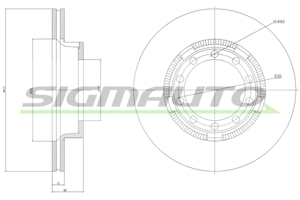 Disque de frein SIGMAUTO DB0109V